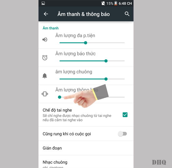 Kéo âm lượng về cuối cùng
